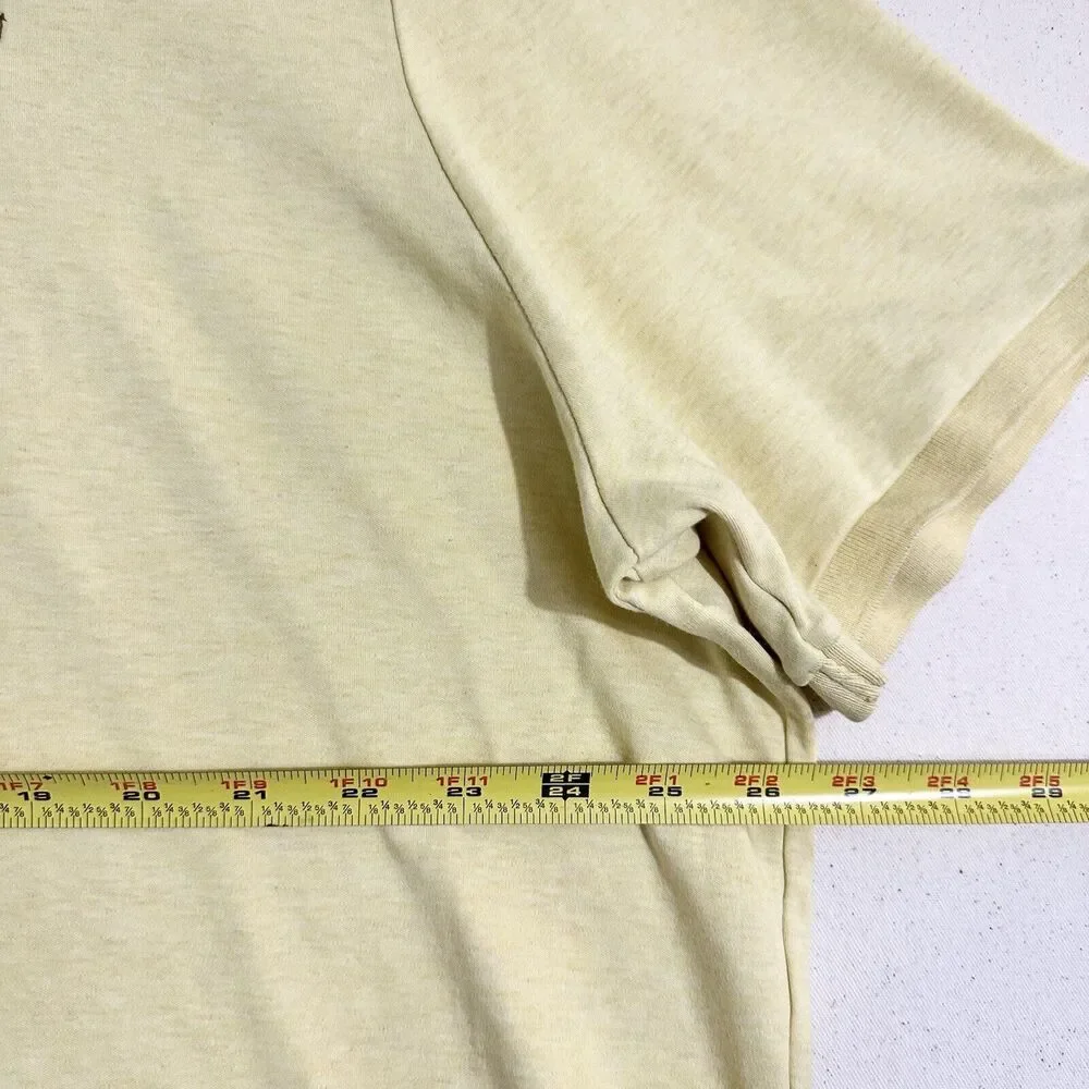 Polo Ralph Lauren Polo Shirt Mens Cream Yellow Blue Pony 2XL